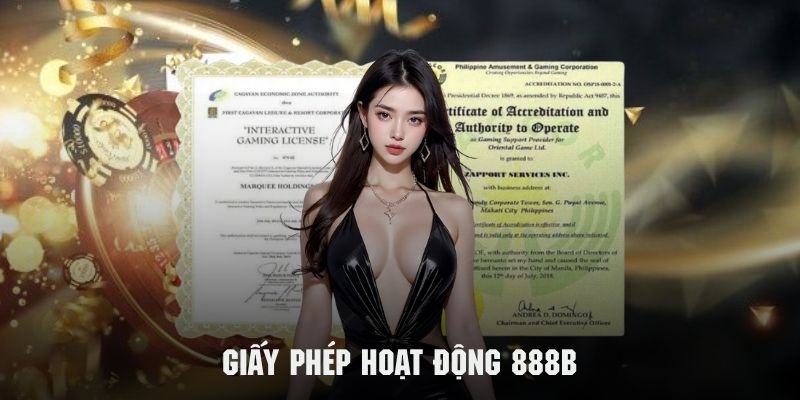 Những giấy phép hoạt động 888B đang sở hữu